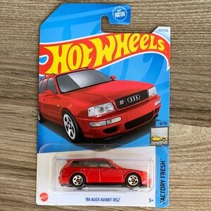 Hot Wheels Audi Avant RS2 Factory Fresh No Fuel Tank Door Red Station Wagon 2024